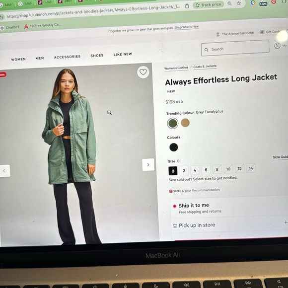 Lululemon Always Effortless Long Jacket (olive) - Picture 5 of 5